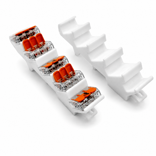 WAGO 221 Hutschienenhalter 2er Pack weiß PETG für Verbindungsklemme 221-412 413 415