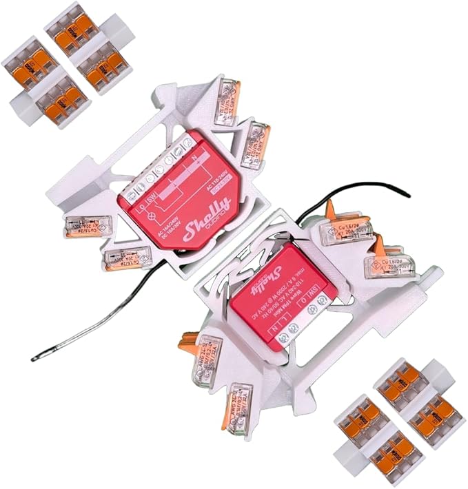 Shelly 2x Hutschienenhalter mit Mini-Adapter Erweiterung
